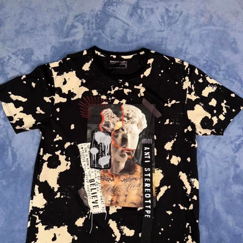 Smoke Rise‎ black & white graphic tee men Size 3XL
